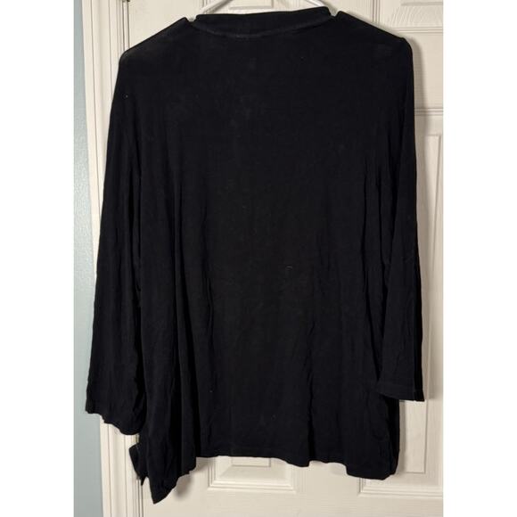 Alfred Dunner Shirt Set, Cardigan With Built In Tank, White With Black/Red, M - Picture 6 of 7